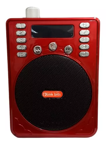 Bocina Bluetooth Portátil Con Radio Fm, Usb Spe-593, Rojo