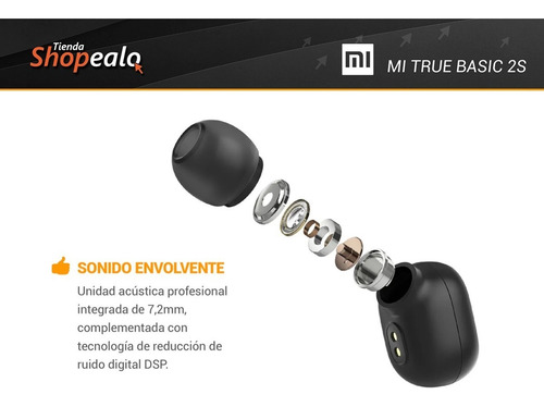 Imagen 4 de 8 de Auricular Bluetooth Xiaomi Mi Earbuds Basic 2s + Cuotas