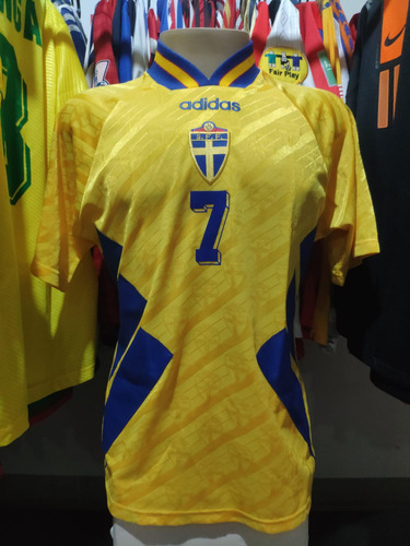 Camisa Suécia Copa Do Mundo 1994 Larsson 7 Oficial