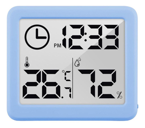 Reloj Digital De Pared Familia Temperatura Medidor De Azul