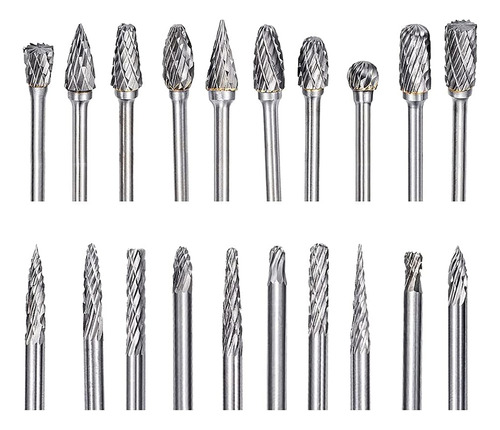 20 Brocas De Carburo De Doble Corte Para Tallar Dremel Con 1