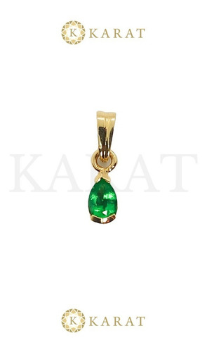 Imagen 2 de 3 de Dije Oro Italiano 18k Ley 750 Con Esmeralda Colombiana