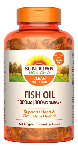 Sundown Aceite De Pescado 1000 Mg, 144 Cpsulas Blandas (el E