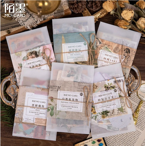 Set Stickers Vintage + Etiquetas + Decopapel Journal Scrap