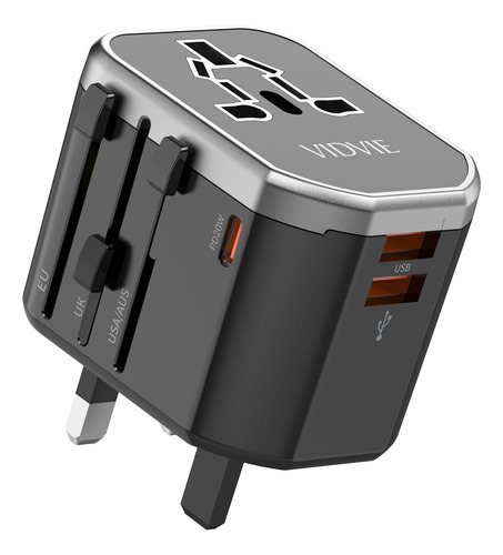 Enchufe Universal Vidvie Puerto Usb Carga Rapida Tipo C