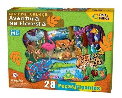 Imagem 1 de 4 de Jogo Quebra Cabeça 28pç Gigante Aventura Na Floresta Premium