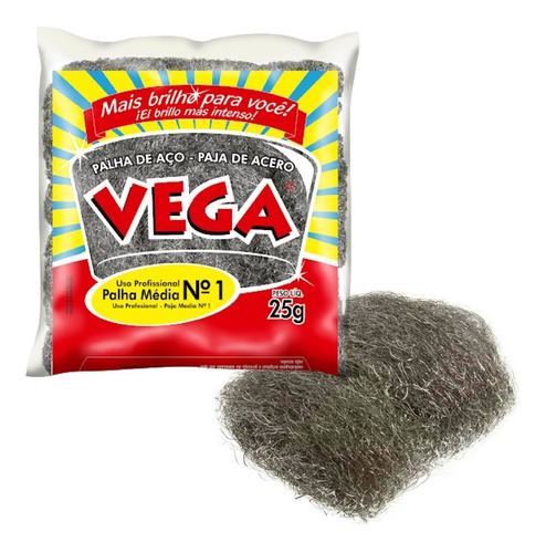 Kit Palha De Aço Número 01 Vega Steel Profissional 300 Unid.
