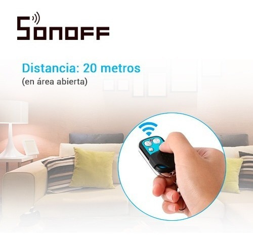 Control Remoto Rf Sonoff 4 Botones Tapa Deslizable 20 Metros