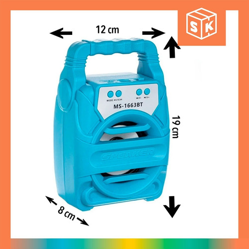 Imagen 4 de 10 de Parlante Portatil Bluetooth Con Luz Radio Usb Tarjeta Sd