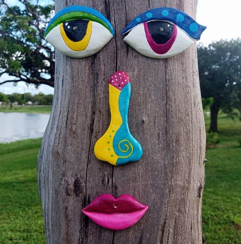 Linda Cara Arbol Para Exterior Hecha Mano Artista Decoracion