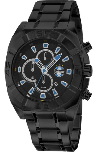 Relogio Technos Do Grêmio Cronógrafo Aço - Wr 100 M - Lindo