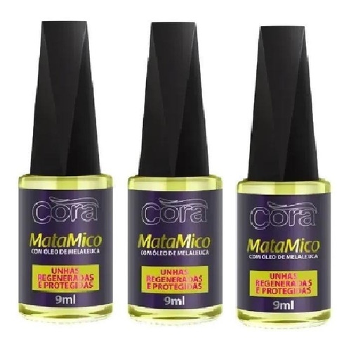 Cora Base Matamico Óleo Para Unhas Com Melaleuca - 3 Unid