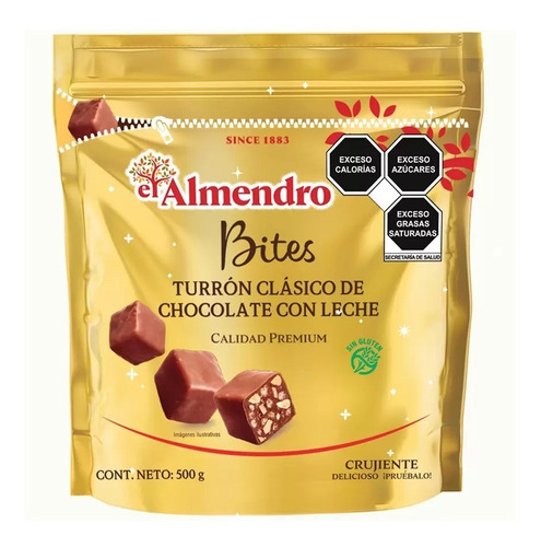 El Almendro Bites Turrón Clásico De Chocolate Con Leche 500g