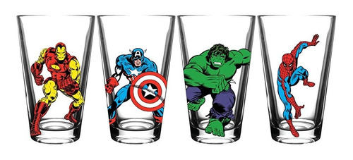 Avengers Pint Glass Set - 16 Oz. Capacidad De Vidrio - Set D