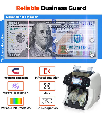 Maquina Detector De Billetes Falsos Detecta Seriales Imprime