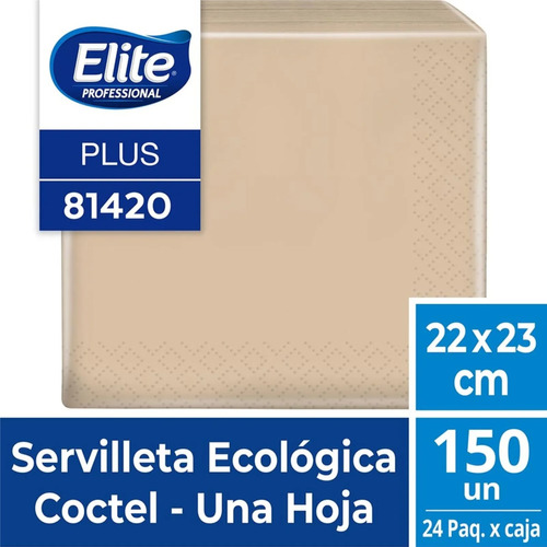 Elite Servilleta Cóctel Ecológica Una Hoja 150 Unid