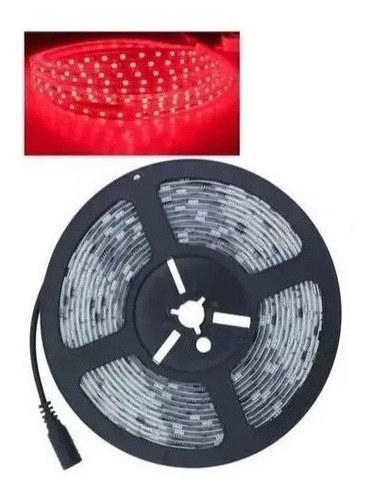 Tira Led 5050 5m + Eliminador Color 127v Exterior Color De La Luz Rojo