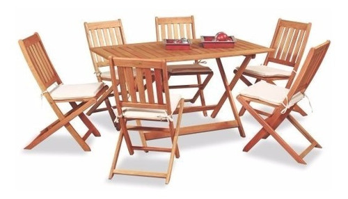 Imagen 3 de 7 de Mesas Jardin Exterior Madera Eucalipto Plegable 140x80 Tucan