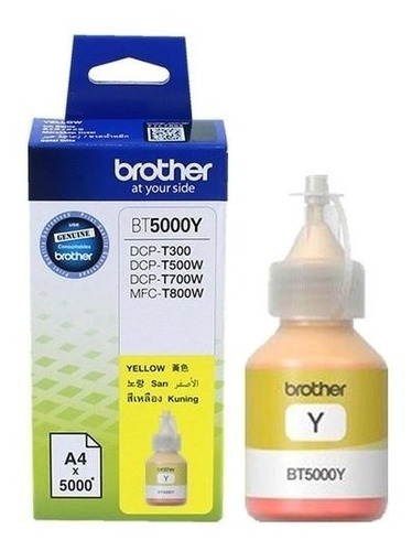 Botella De Tinta Brother Bt5001y Amarillo 5000 Paginas /v /v