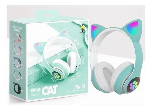 Auriculares gamer inalámbricos CAT Gaming LEF-1058 verde con luz LED