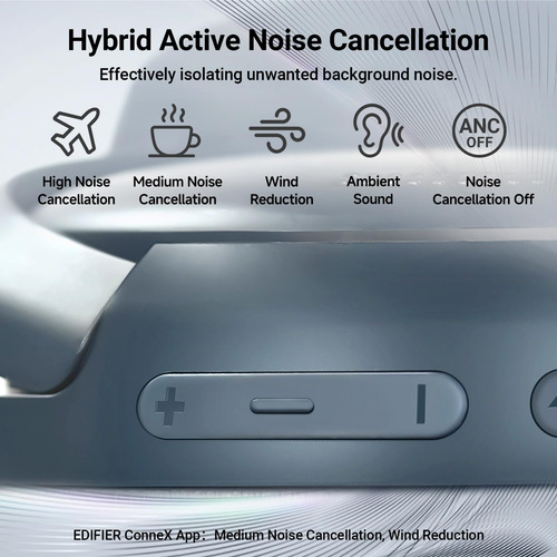 Auriculares Edifier V80 Hybrid Anc Bluetooth 45 H De Reprodu