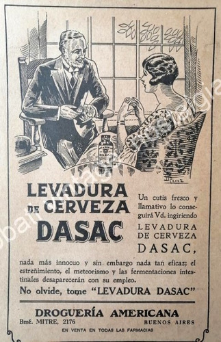 Cartel Retro Cerveza Tonico Dasac 1926 Argentina Raro