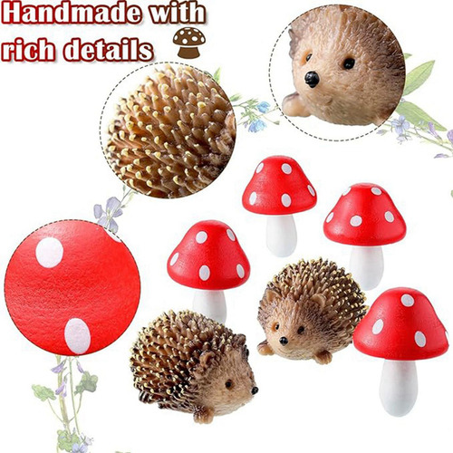 Mz Juego De 2 Accesorios For Hadas De Jardín, Erizos De