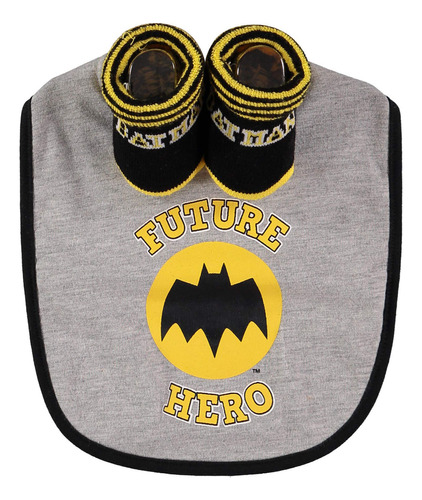 Batman Dc Comics - Conjunto De Babero Y Botines Unisex Para