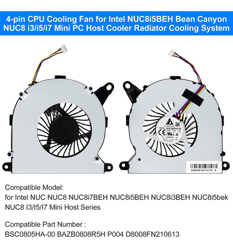 Arlba New Replacement Cpu Cooling Fan For Intel Nuc Nuc8 Nuc