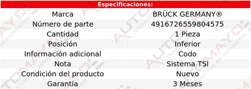 Una Toma De Agua Inferior Bruck A3 L4 1.4l 2013-2020