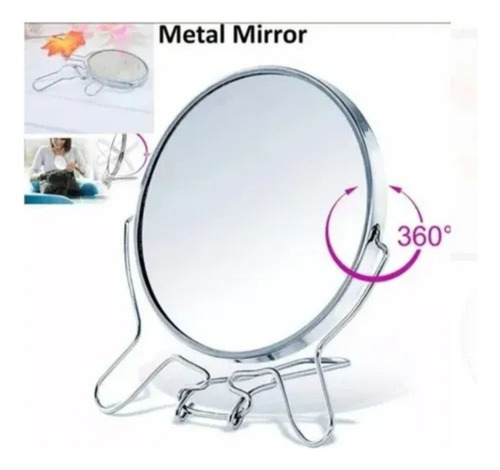 Kit 4 Espelhos De Maquiagem Metal Com Aumento 5''