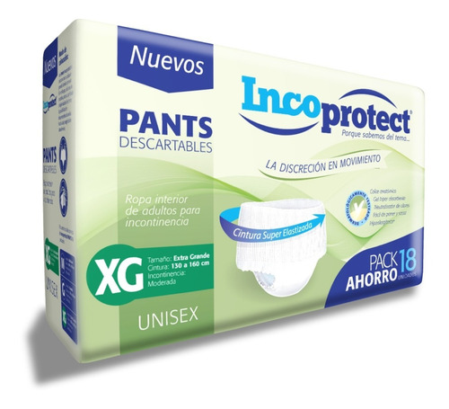 Incoprotect Pants Para Adultos Talle M/ G /xg X18 Unidades