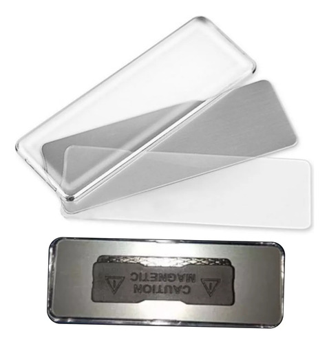 Gafete Magnético De Aluminio Reutilizable 80x27mm (40 Piezas