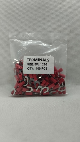 Terminal Tipo Horquilla Rojo Svl 1.25-5 ( Awg 22-16 )