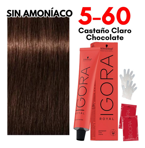 Tinte Igora Royal 5-60 Castaño Claro Chocolate Nat Cajamarro