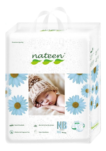 Nateen Pañal Premium Nb X 80 Recién Nacido (ecológicos)