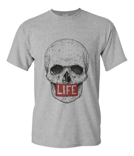 Camiseta Camisa Masculina Caveira Life Plus Size Até G6 