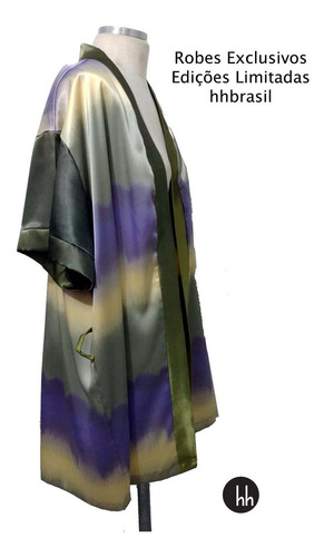 Robe De Cetim Macio Com Estampa Degradê Tamanho Gg