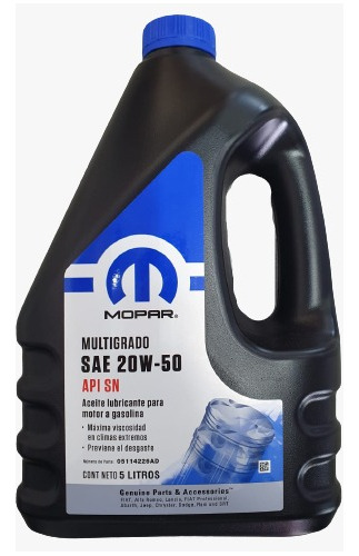 Aceite Motor 20w50 Multigrado 5 L Mopar 05114226ad Ram H100