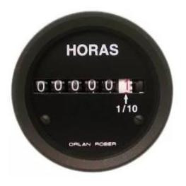 Horímetro Orlan Rober Electrónico 12/24v 52mm Color Negro