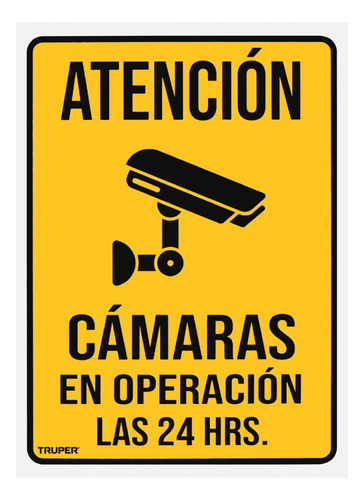 Letrero De Señalización Cámaras En Operación 103092 Color Amarillo