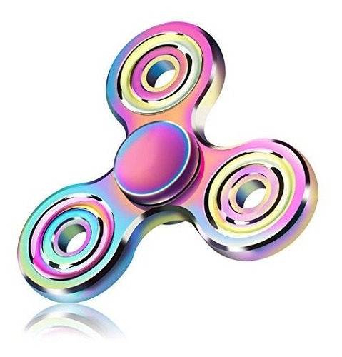 Fidget Spinner De Acero Inoxidable Color Tornasol Antiestres