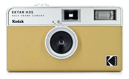 Camera Analogica Kodak Ektar H35 Reutilizavel Meio Quadro Cor Amarelo