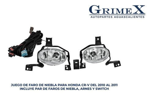Juego Faro Niebla Honda Crv 2010-10-2011-11 Ore