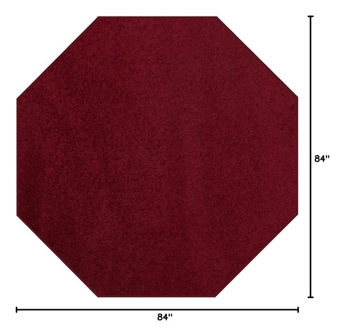 Alfombra Octagonal Burdeos 2.13 Metros Apta Para Mascotas