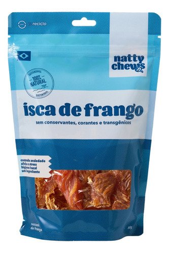 Petisco Gourmet P/ Cachorros Iscas De Frango 80g Natty Chews