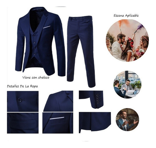 Blazer Slim-fit De Tres Piezas Para Hombre Versión Gruesa