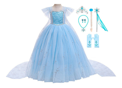 Disfraz Talla 8-9 Para Niña De Princesa Snowflake
