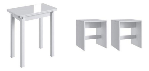 Conjunto Mesa Para Sala De Jantar Com 2 Banquetas Ab