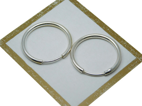 Aros Argollas Cubanas Plata 925 20 Mm